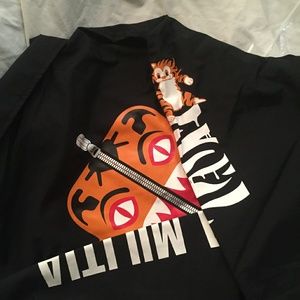 Med Bape Tiger Coach Jacket Black